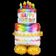 Airloonz Happy Birthday cake foil balloon 130 cm (Only for Air)