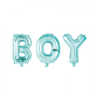 Foil text balloon BOY light blue 35 cm height (for air)