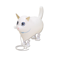 Cat White walking foil balloon 24" (without helium)