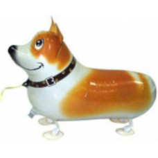 Corgi dog walking foil balloon 21" (without helium)