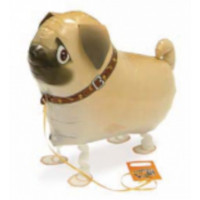 Pug dog walking foil balloon 22" (without helium)
