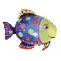 Tropisk Fisk figur folie ballon 30" / 70 cm (uden helium)