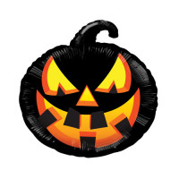 Halloween Græskar Sort figur folie ballon 18" / 40 (uden helium)