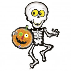 Halloween Skeleton with Pumpkin figure foil balloon 48" / 100 cm (without helium)