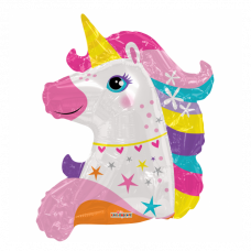 Unicrn Head Multicolor figure foil balloon 36" / 90 cm (without helium)