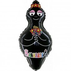 Barbapapa with Flowers Black license figure foil balloon 29" / 70 cm (without helium)