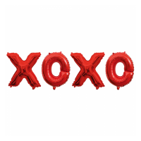 Foil text balloon XOXO red 35 cm height (for air)