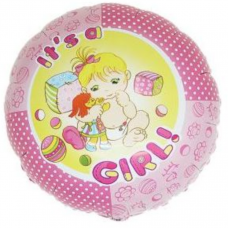 It's A Girl round foil balloon 18" / 40 cm (without helium)