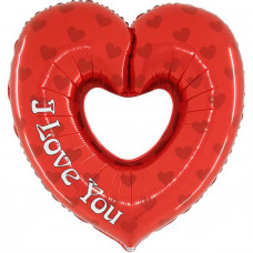 I Love You Heart with Hole figure foil balloon 36" / 80 cm (without helium)