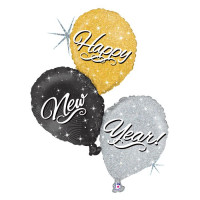 Happy New Year Ballon Buket 32" / 80 cm folie ballon (uden helium)