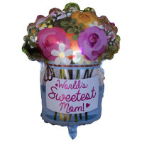Worlds Sweetest Mom Buket folie ballon 18" / 45 cm (uden helium)