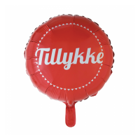 Tillykke rød folie ballon 18" / 40 cm (uden helium)