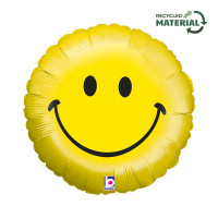 Emoji Smiley rund folie ballon 18" / 40 cm (uden helium)