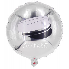 Student hat "tillykke"  round foil balloon 18" / 40 cm (without helium)