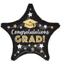 Student "Congratulations Grad" star foil balloon 18" / 40 cm (without helium)
