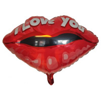 I Love You Læber folie ballon 18" / 40 cm (uden helium)