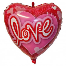 Love with Pattern heart foil balloon 18" / 40 cm (without helium)