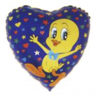 Milly Duck hjerte folie ballon 18" / 40 cm (uden helium)