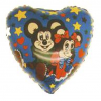Macho og Peggy hjerte folie ballon 18" / 40 cm (uden helium)