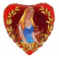 Prinsesse hjerte folie ballon 18" / 40 cm (uden helium)