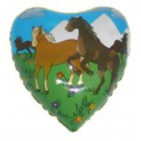 Heste hjerte folie ballon 18" / 40 cm (uden helium)