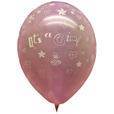 It's a Girl 12" / 30 cm pink latex ballon