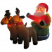 Julemand med Rensdyr med Lys og blæser (H: 130 cm)