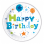 Pap tallerkner: Happy birthday blå