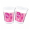 Plastik kopper: Happy birthday pink