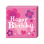 Servietter m Print: Happy birthday pink